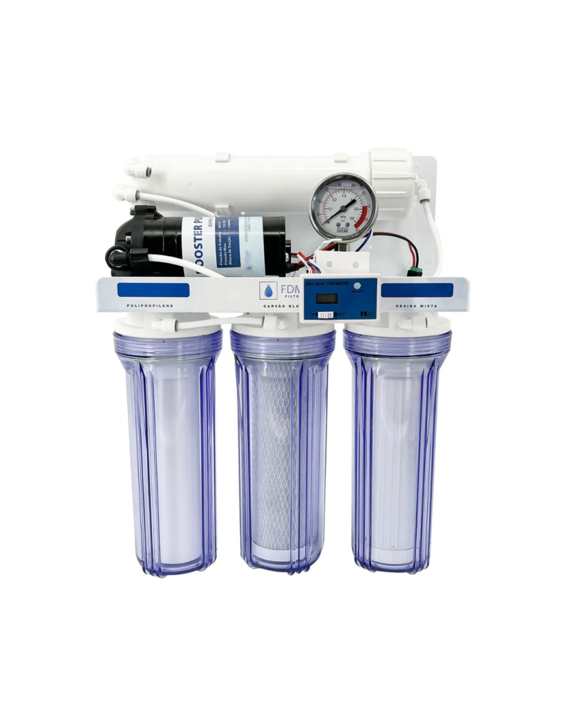 Filtro Osmose Reversa FDMA 100gpd Sistema 4 Etapas