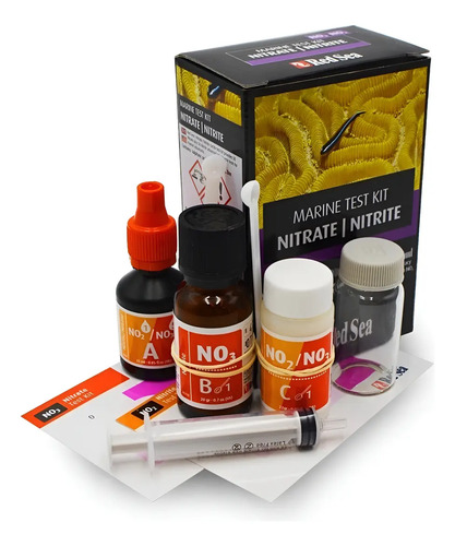 Teste Nitrito E Nitrato Red Sea Marine Kit Faz 50 Teste Cada